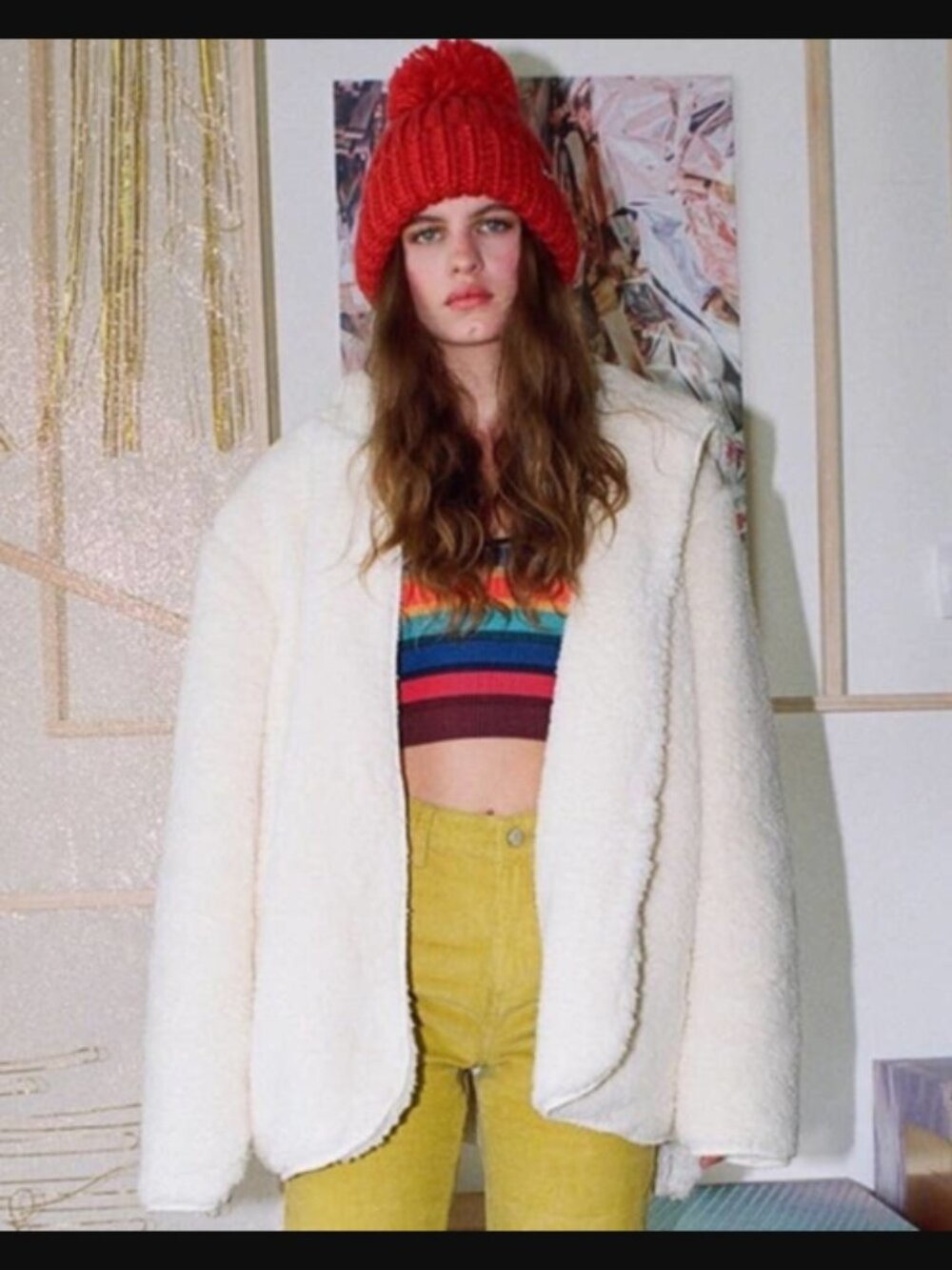 Urban Outfitters Carmella Reversible Cozy Teddy Jacket Hooded Poofy Sherpa Fleec